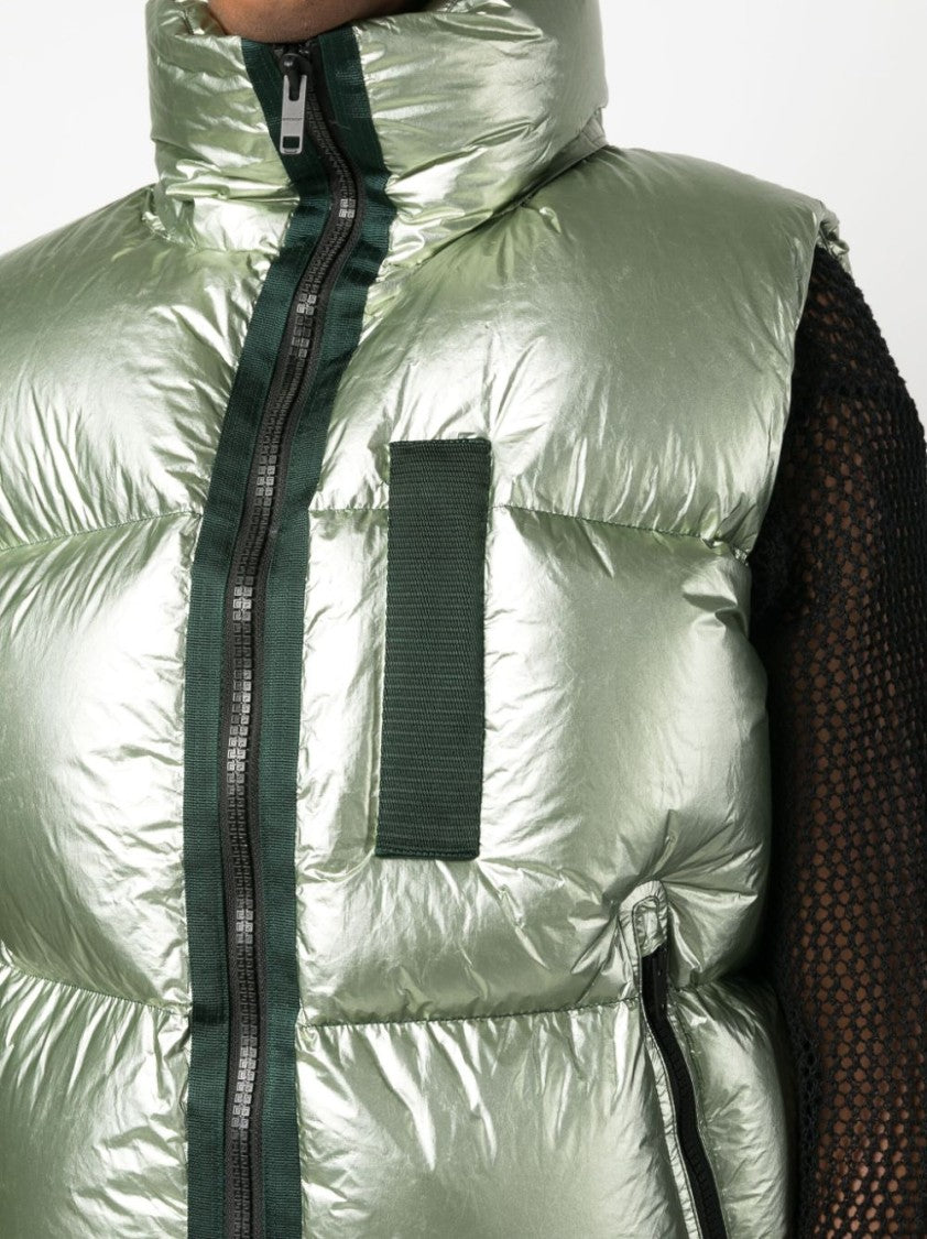 Givenchy Metallic-Finish Sage Green Down Gilet