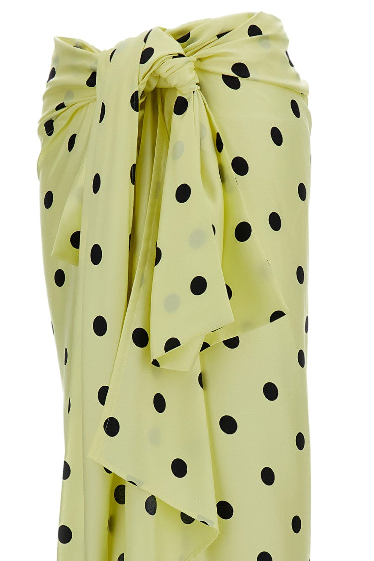 Sportmax Yellow Polka Dot Skirt