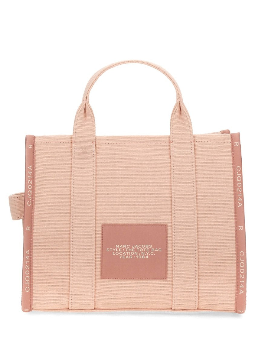 Marc Jacobs Black Cotton Blend Medium Logo Tote Bag