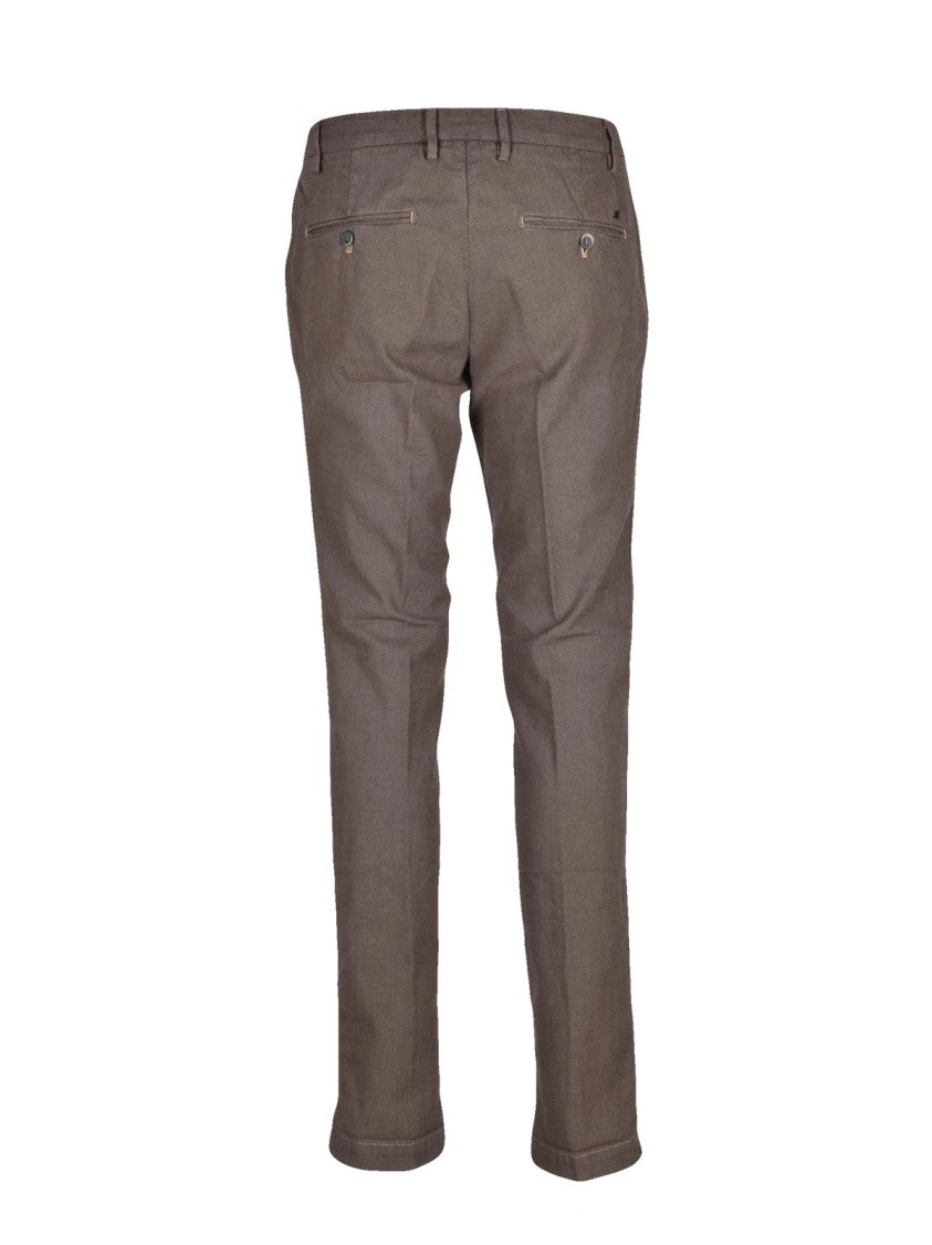Mason's Brown Stretch Cotton-Blend Pants