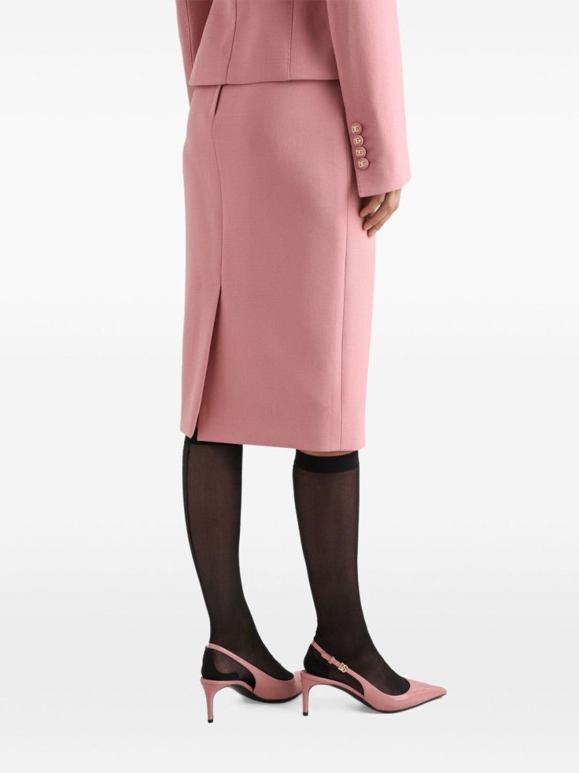 Dolce & Gabbana Pencil Skirt In Bubblegum Pink With Dart Detailing