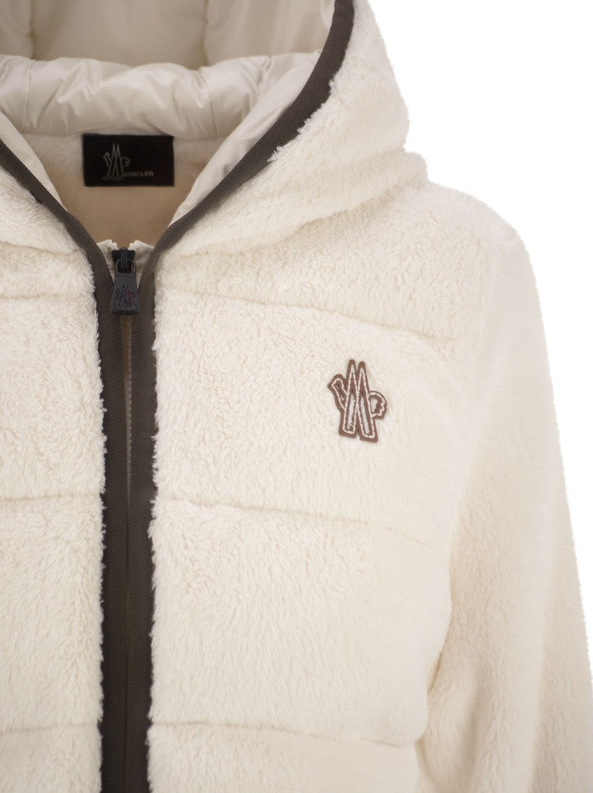 Moncler Grenoble Padded Hoodie With Zip In Polartec