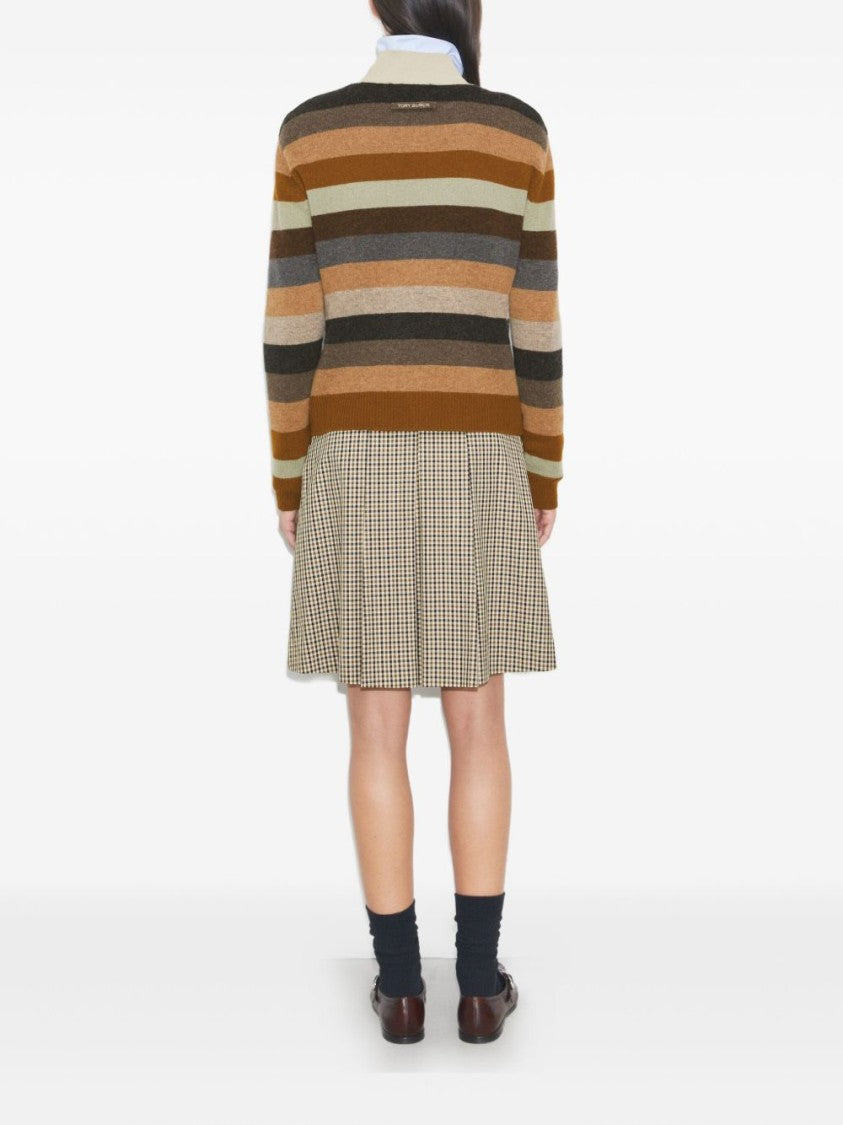 Tory Burch Horizontal Striped Knit Sweater