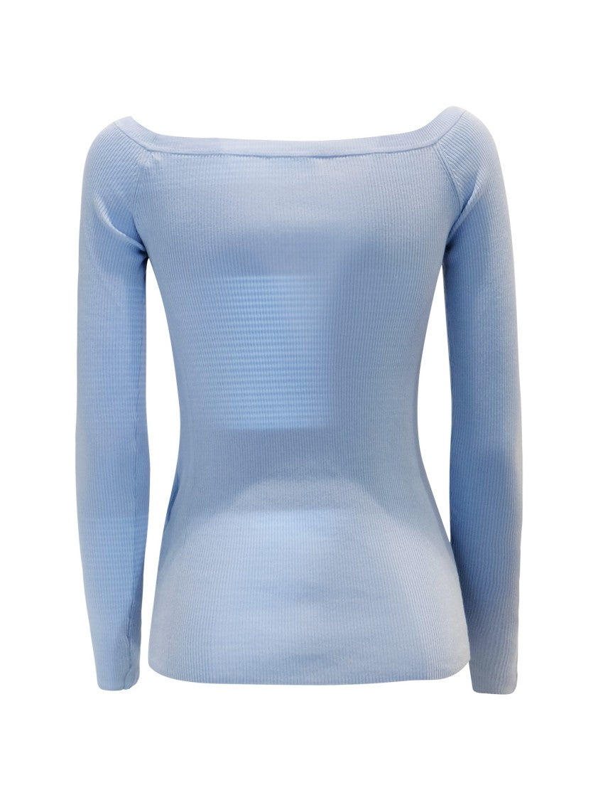 P.A.R.O.S.H. Powder Blue Cotton Cipria24 Sweater