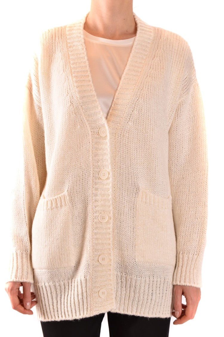 Dondup Knit Cardigan With V-Neckline And Cable Details