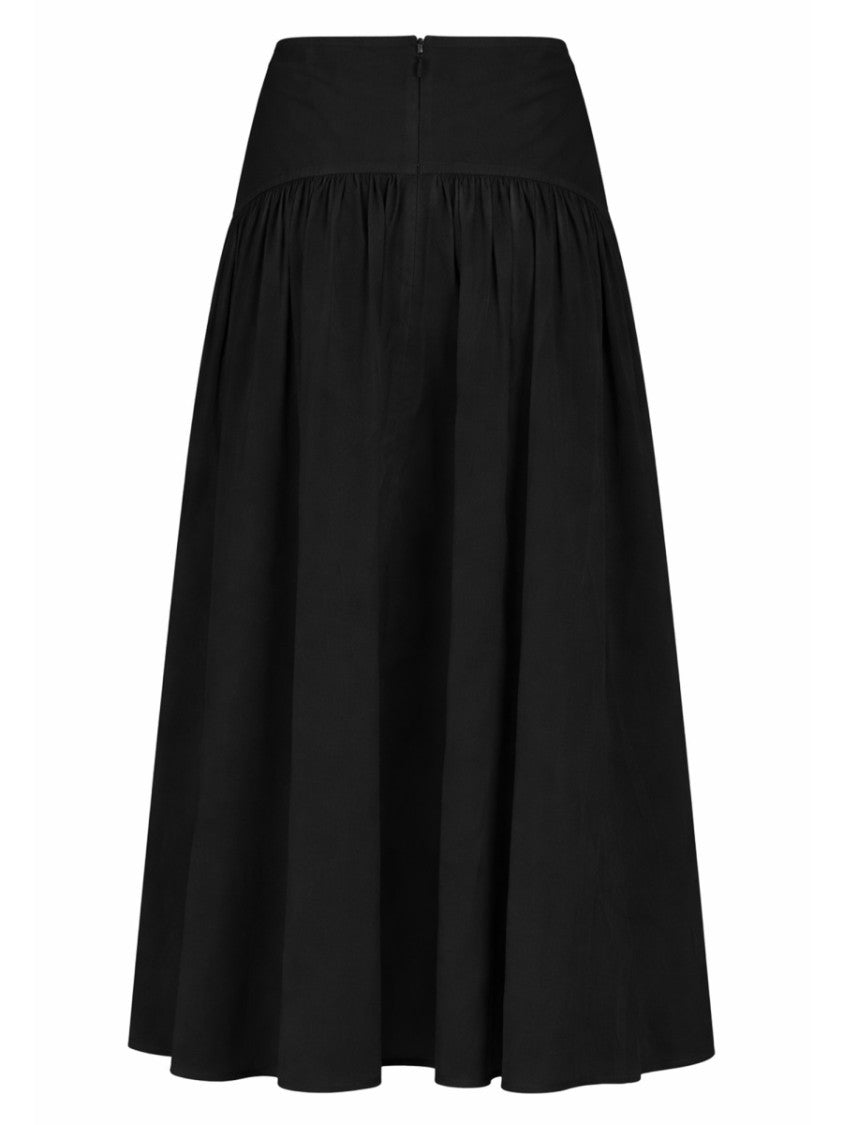 Staud Procida High-Waisted Gathered Long Skirt