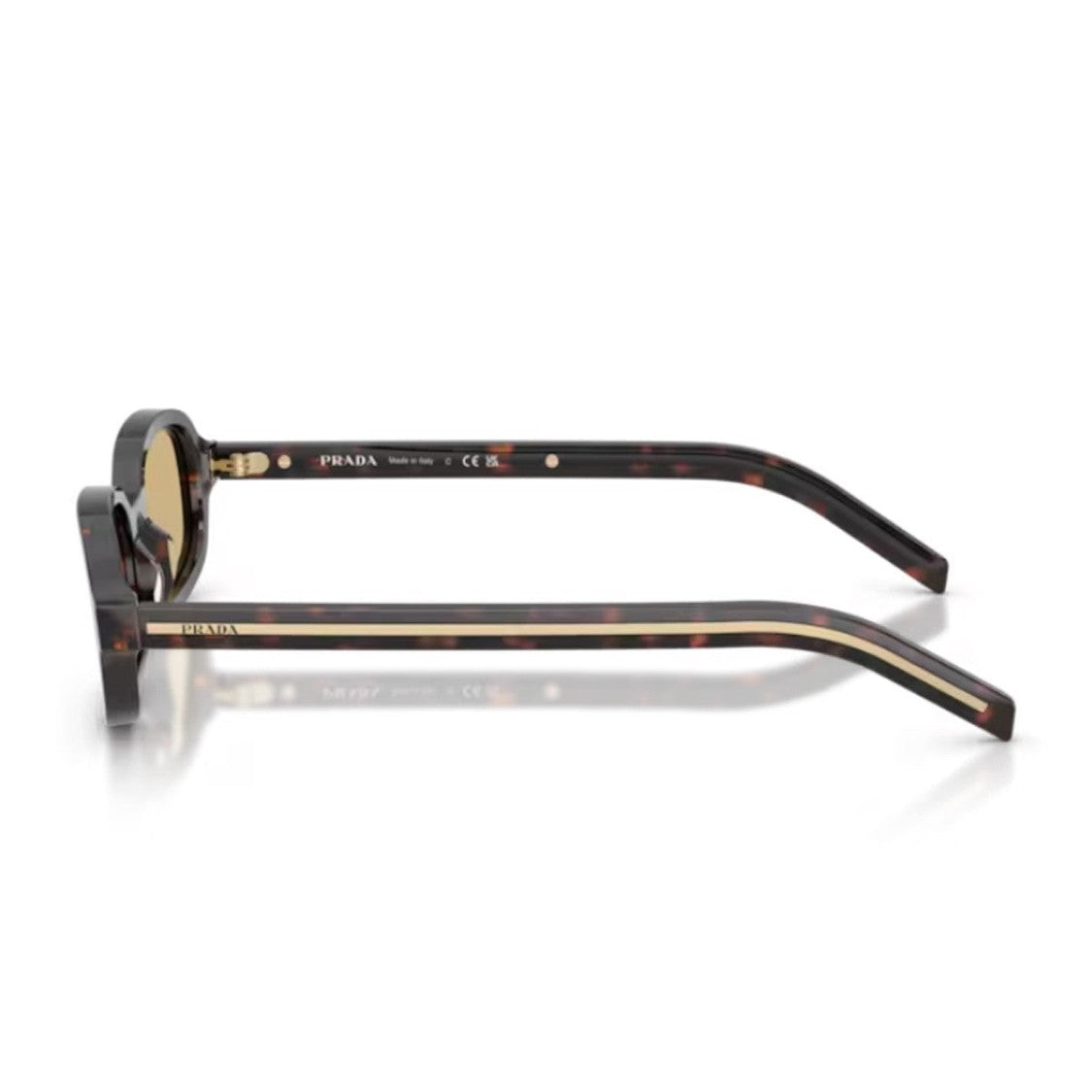 Prada Narrow Oval Acetate Sunglasses With Triangular Accents
