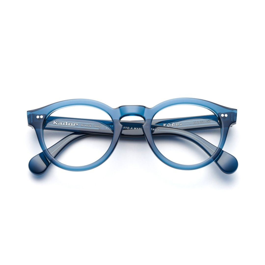 Kador Tony-K Rounded Frame Eyeglasses With Translucent Blue Front