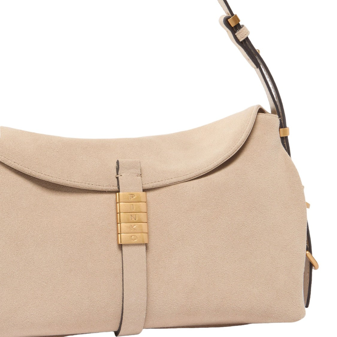 Pinko Suede Leather Bag With Flap Closure