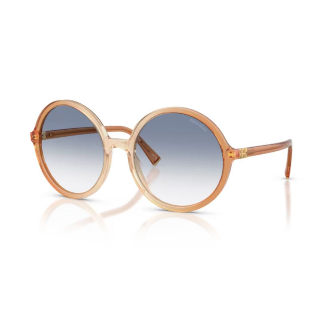 Miu Miu 0Mu B02s Gradient Blue-Tinted Round Sunglasses