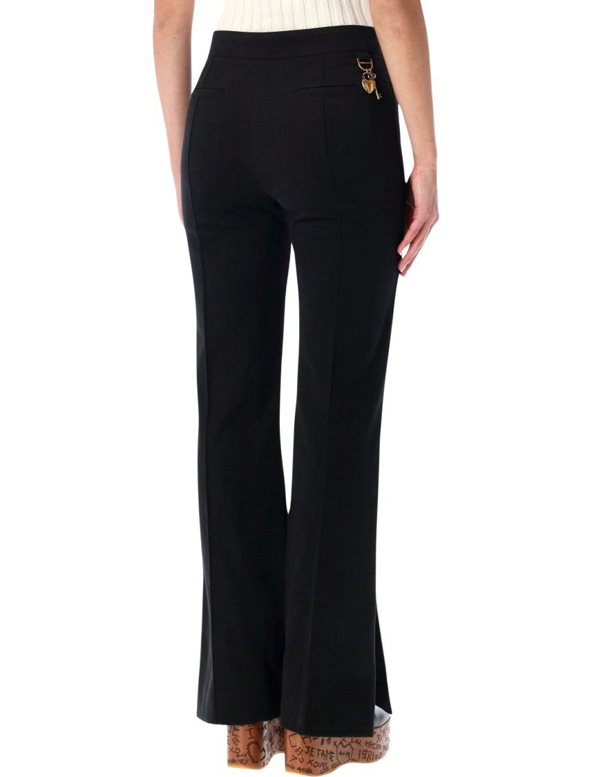 Chloé Chloé Black Herringbone Cotton Tailored Trousers