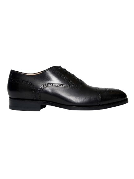 Ortigni Black Leather Lace-Up