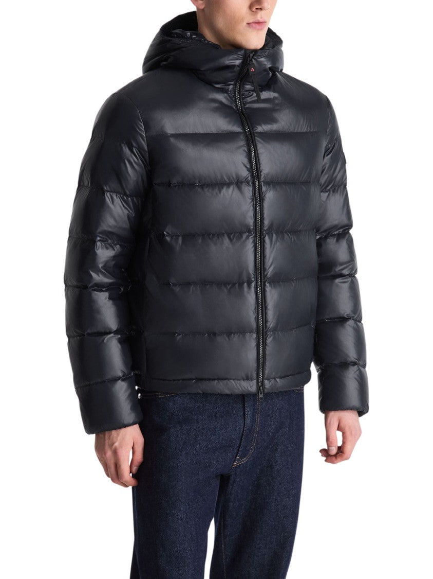 Peuterey Quilted Hooded Logo Patch Down Jacket
