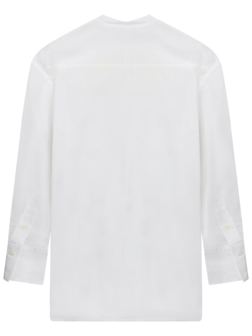 Totême White Long-Sleeved Cotton Shirt With Button-Up Closure