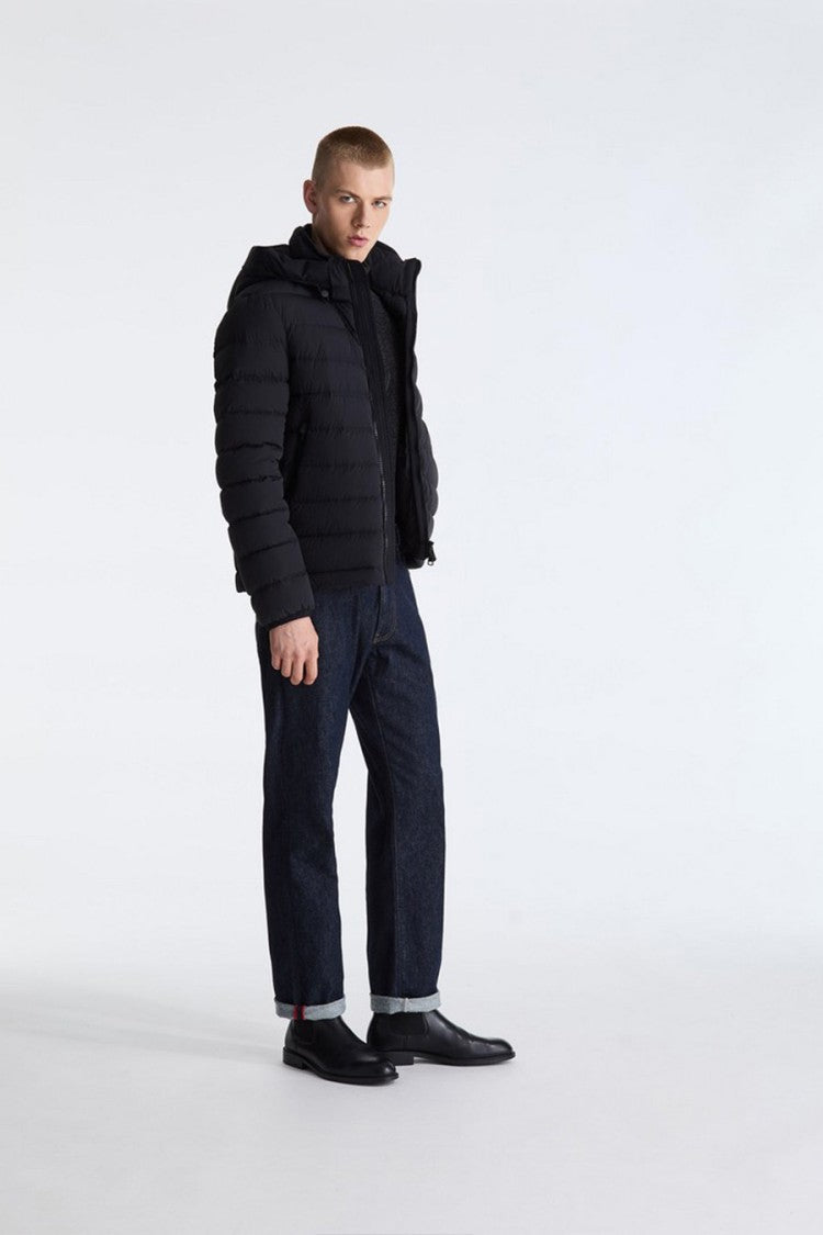 Peuterey Black Hooded Down Puffer Jacket