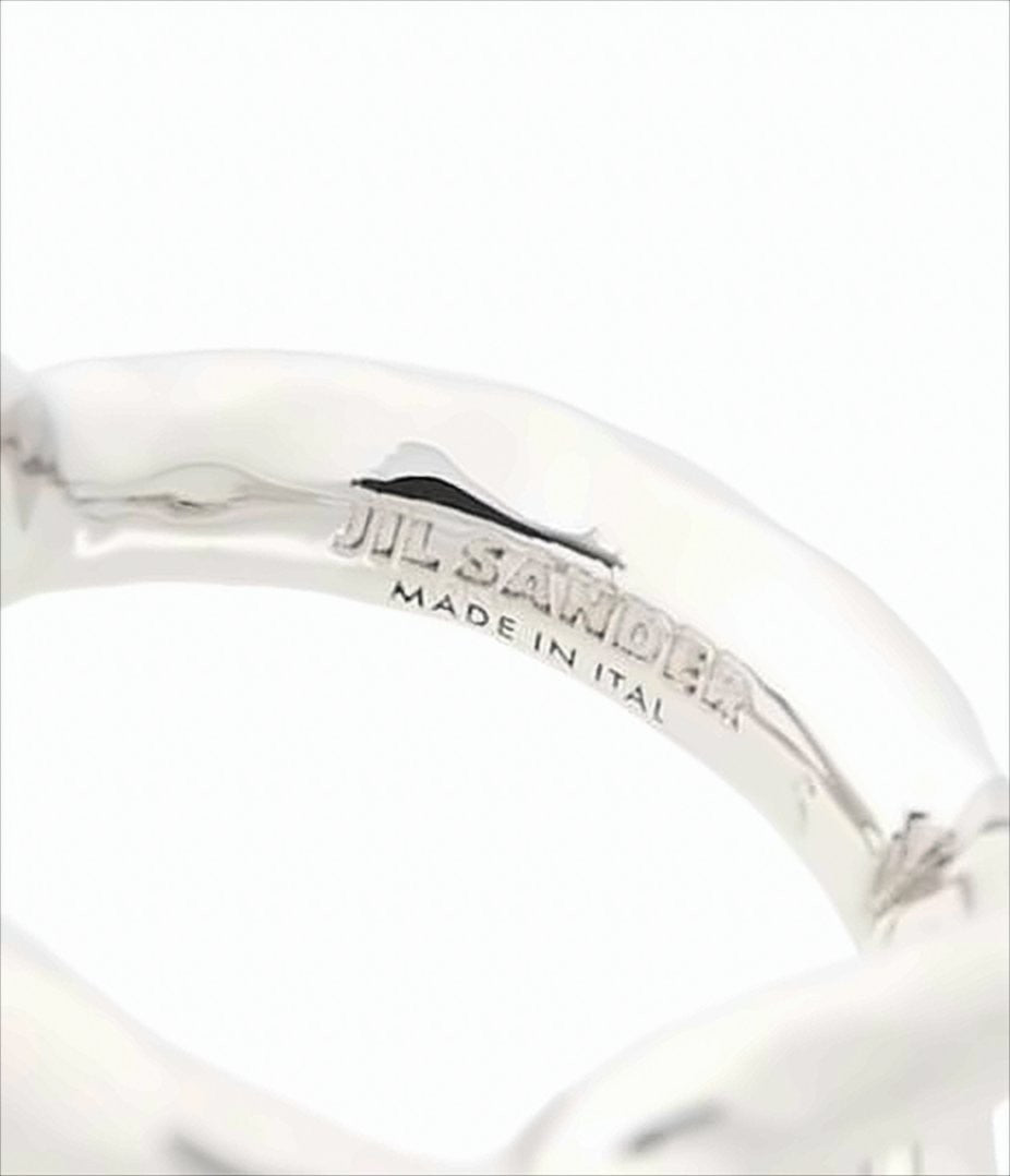 Jil Sander Sculptural Interlocking Chain-Link Silver Ring