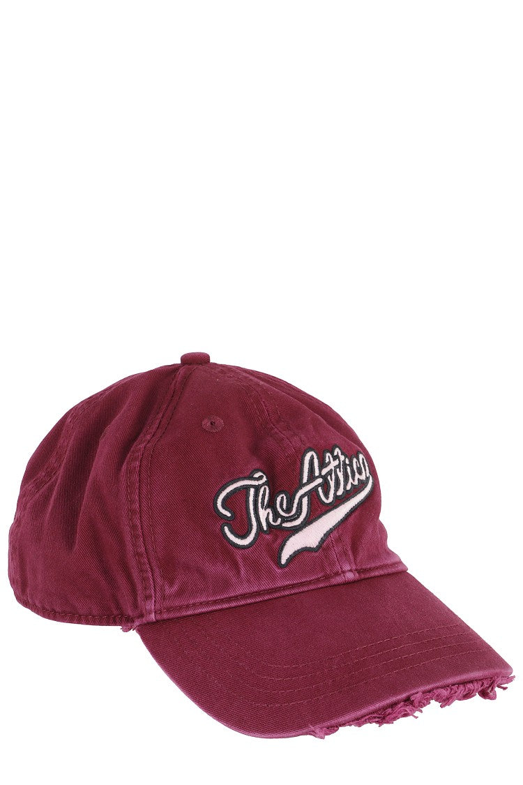 The Attico Burgundy Cotton Cap With Embroidered Logo