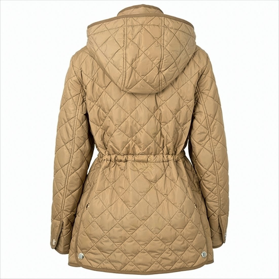 Burberry Quilted Brown Jacket With Fitted Silhouette And Cinched Waist