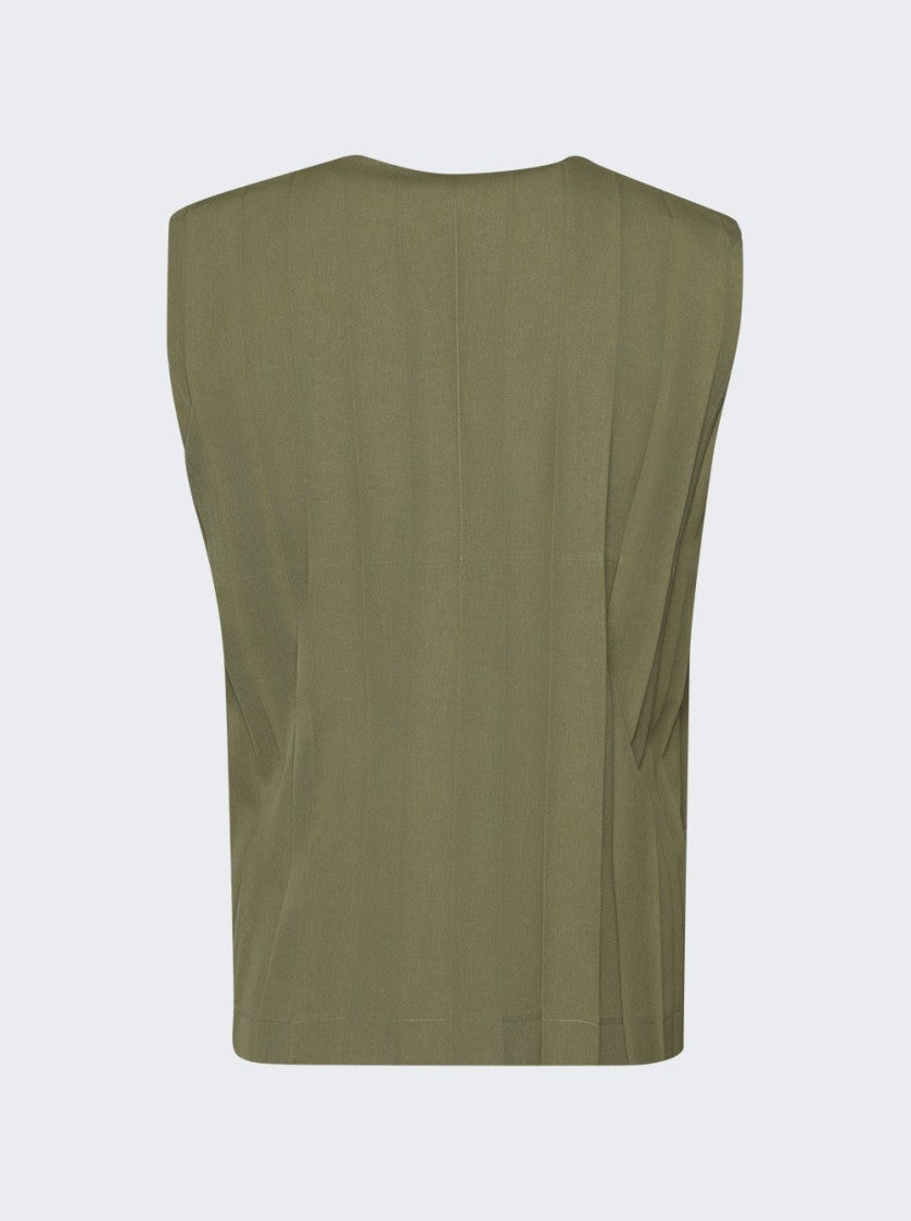 Homme Plissé Issey Miyake Sleeveless V-Neck Vest With Accordion Pleats