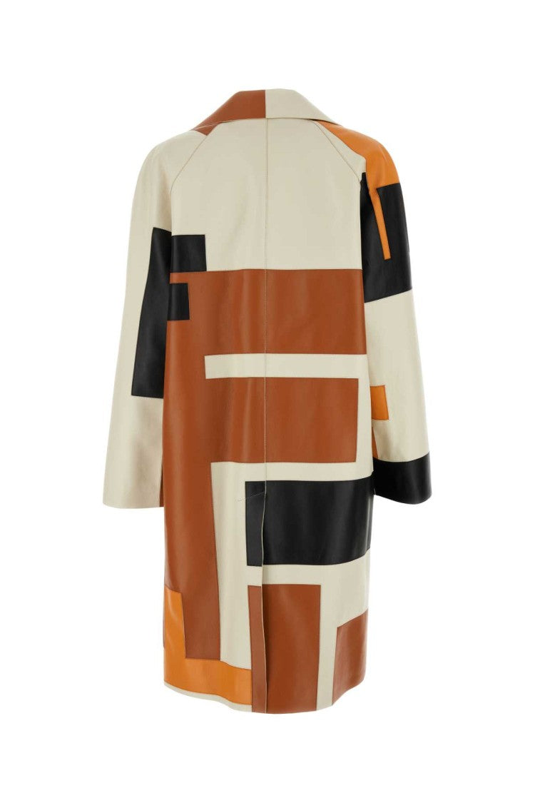 Fendi Multicolor Nappa Leather Overcoat