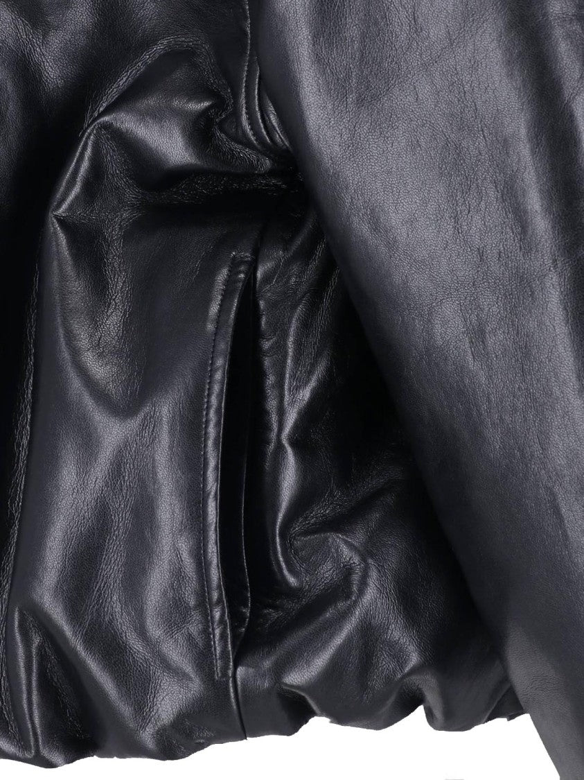 Anine Bing Black Cyrus High-Collar Leather Jacket