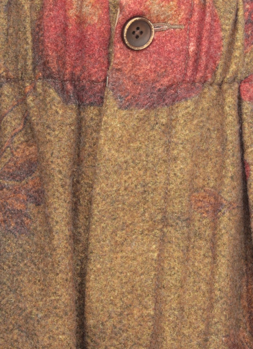 Uma Wang Wide-Leg Pants With Contrasting Floral Motifs