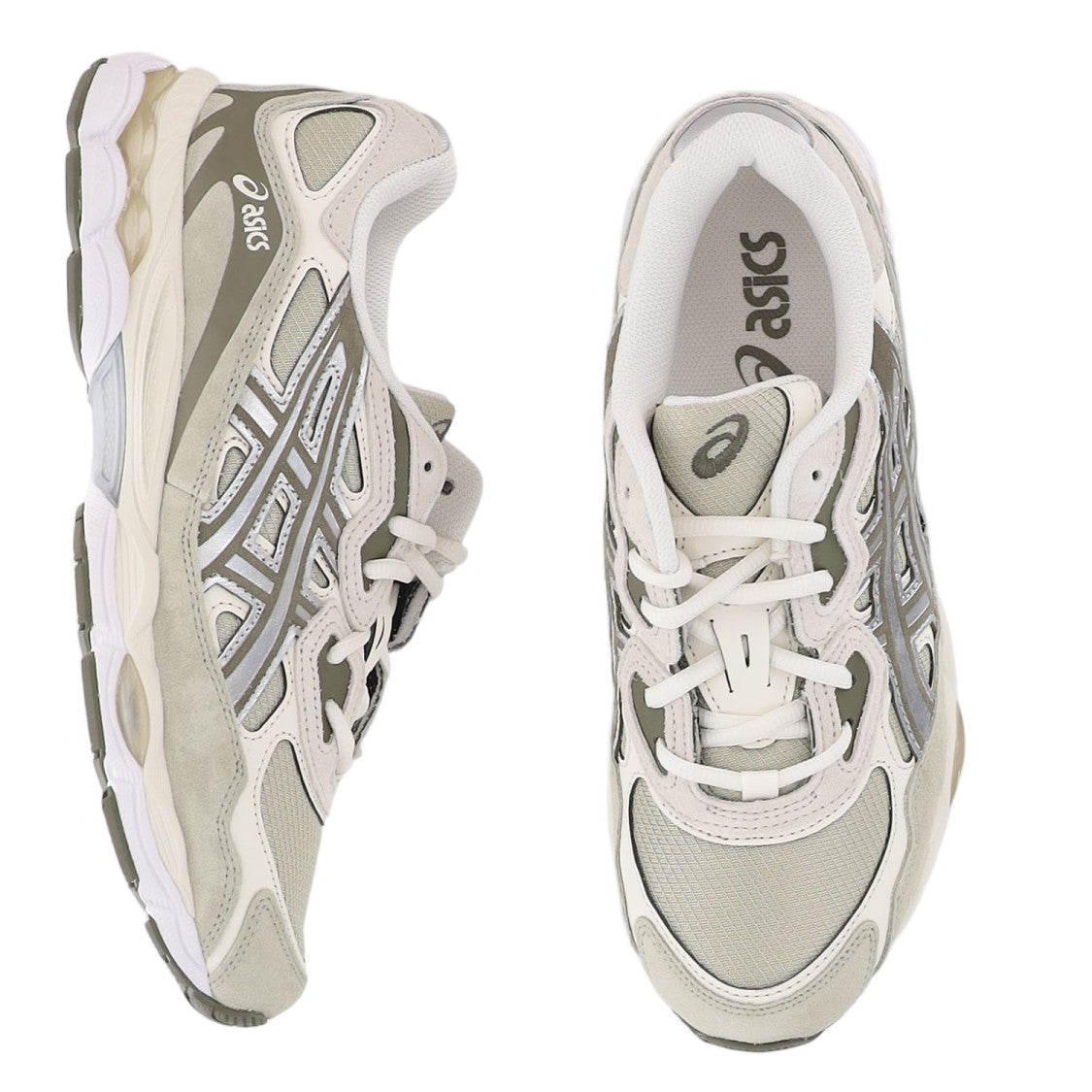 Asics Khaki Gel-Nyc Leather Mesh Sneakers