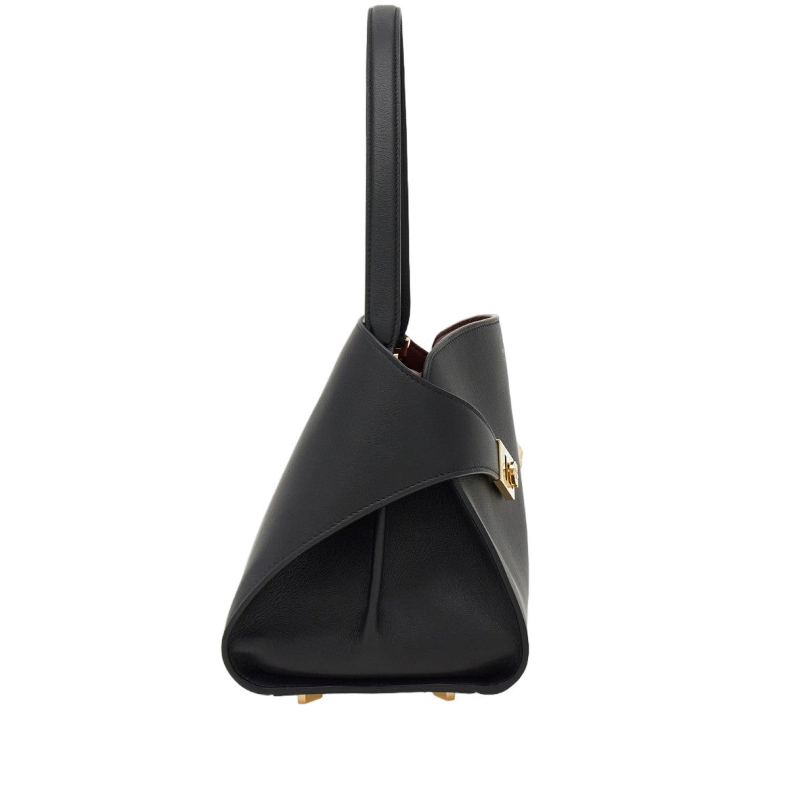 Salvatore Ferragamo Structured Leather Handbag With Gold-Tone Accents