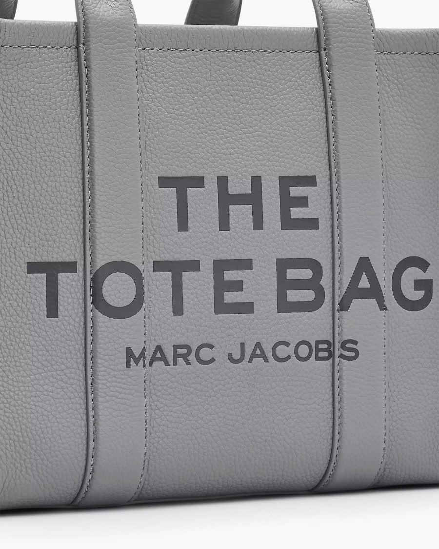 Marc Jacobs The Leather Medium Tote Bag In Cement