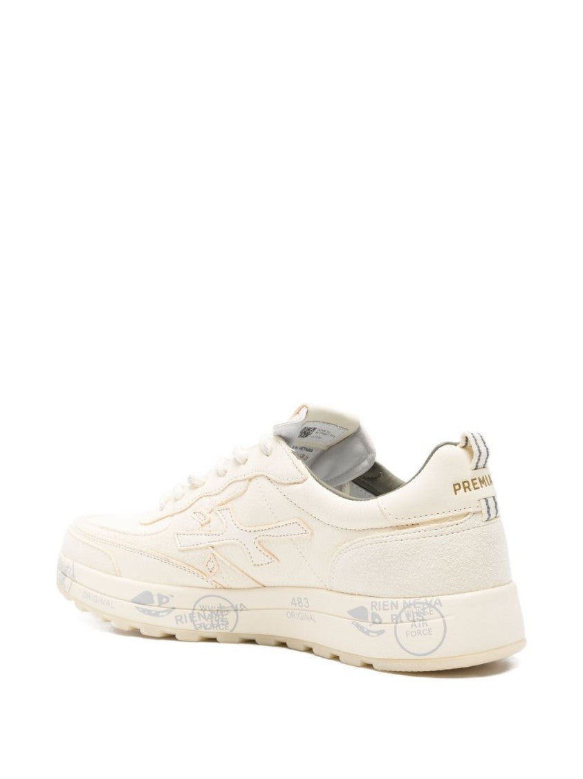 Premiata Brown Leather Sneakers With Printed Sole