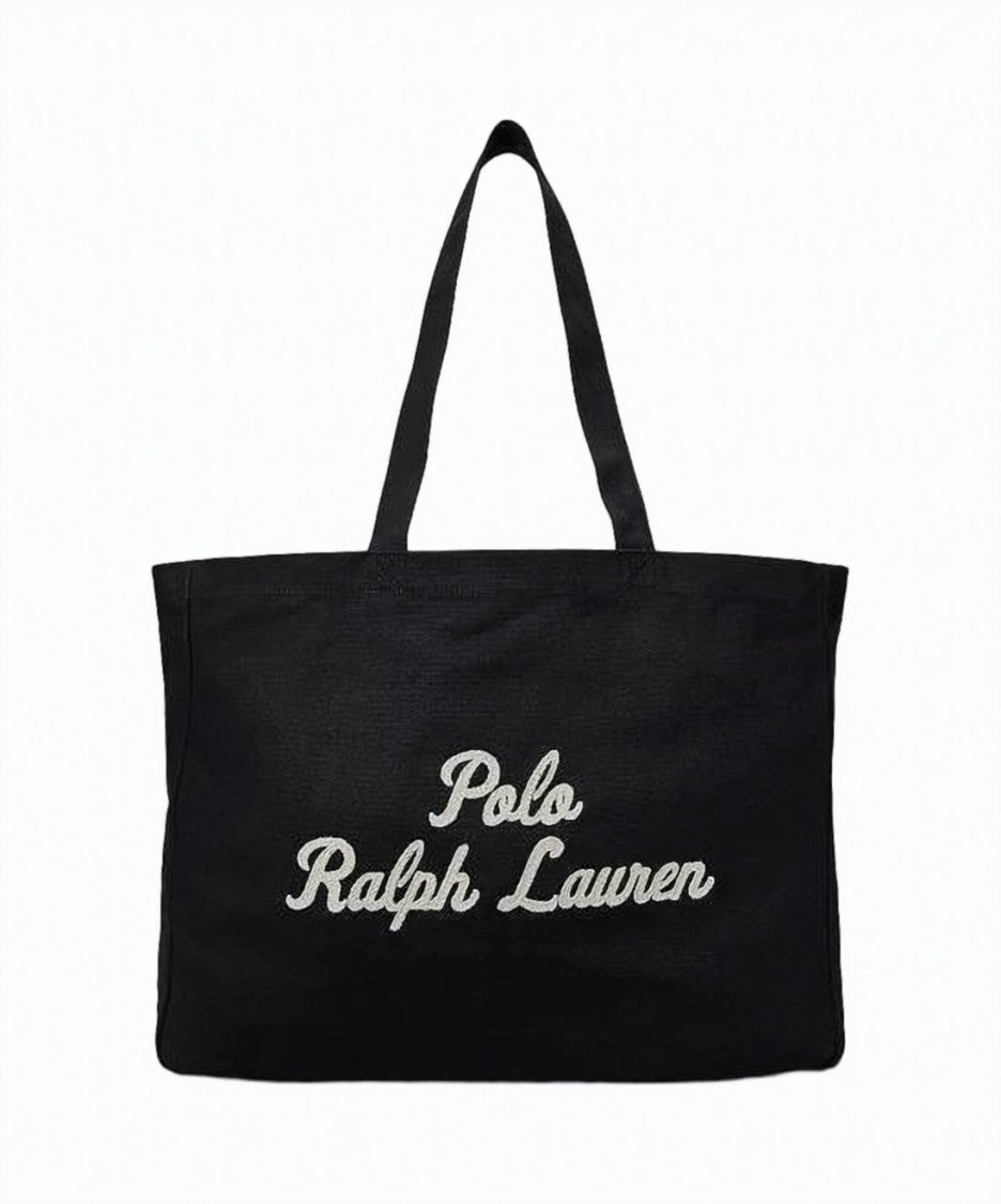 Polo Ralph Lauren Rectangular Cotton Tote Bag With Embroidered Logo