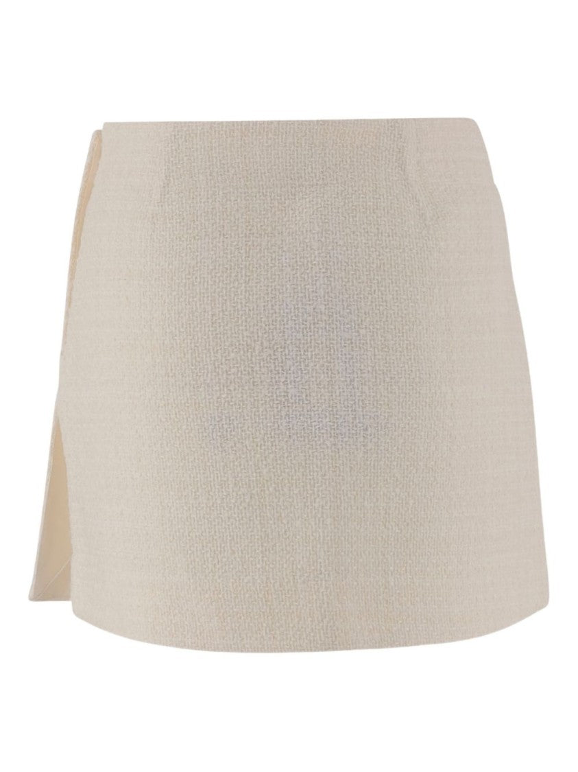Pinko Structured Mini Skirt With Gold Button Accents