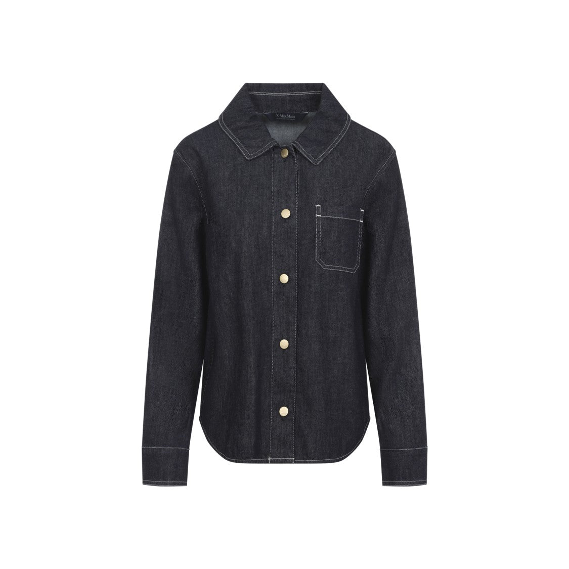 Max Mara Dark Denim Shirt With Classic Collar