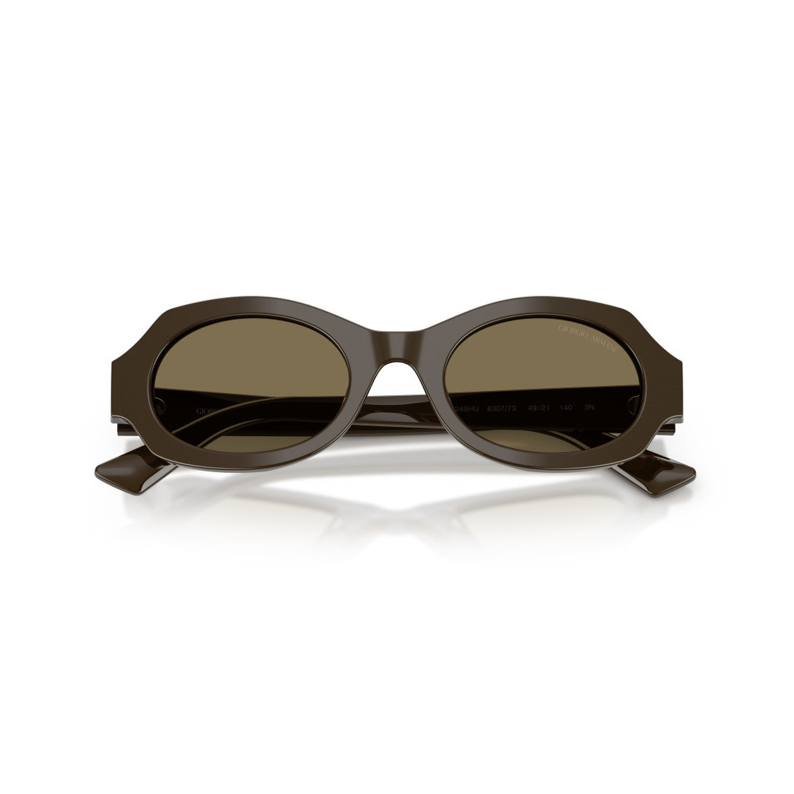 Giorgio Armani 0Ar8245hu Oval-Frame Brown Acetate Sunglasses With Geometric Detail
