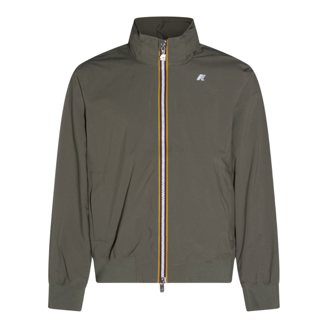 K-Way Olive Green Jacket With High Collar