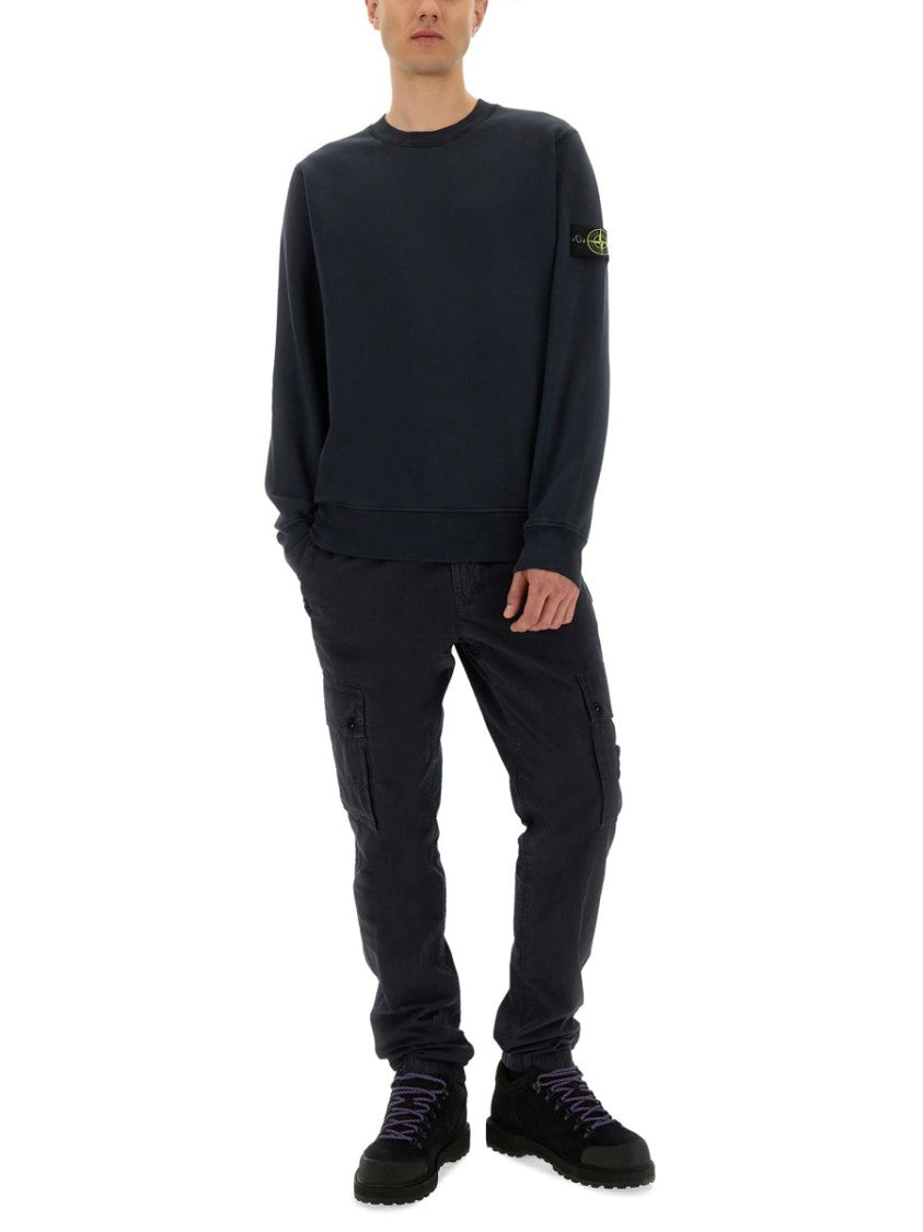 Stone Island Regular Fit Black Cotton Sweatshirt