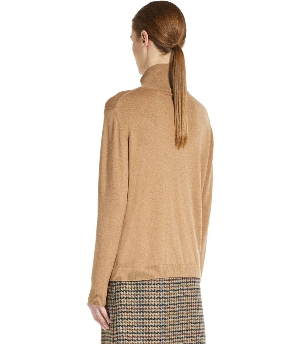 Max Mara Kiku Camel Turtleneck Sweater