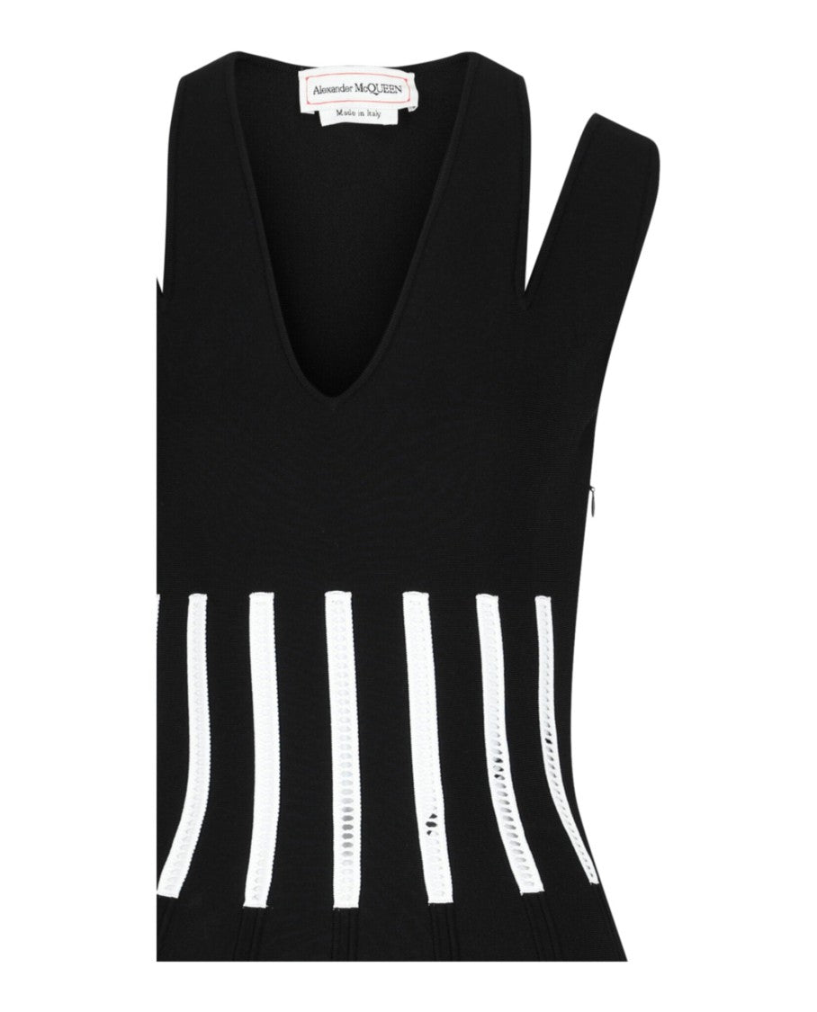 Alexander Mcqueen Coutout Shoulder Corset Mini Dress