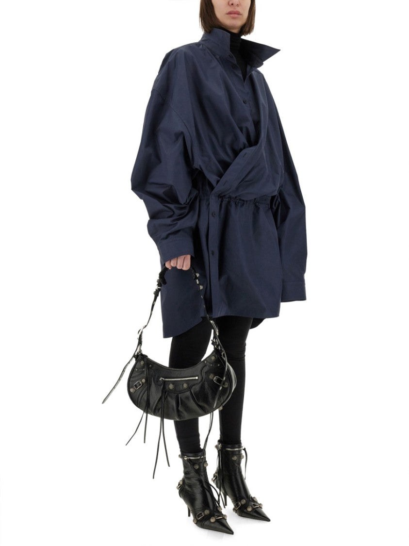 Balenciaga Shirt-Style Mini Dress With Classic Collar