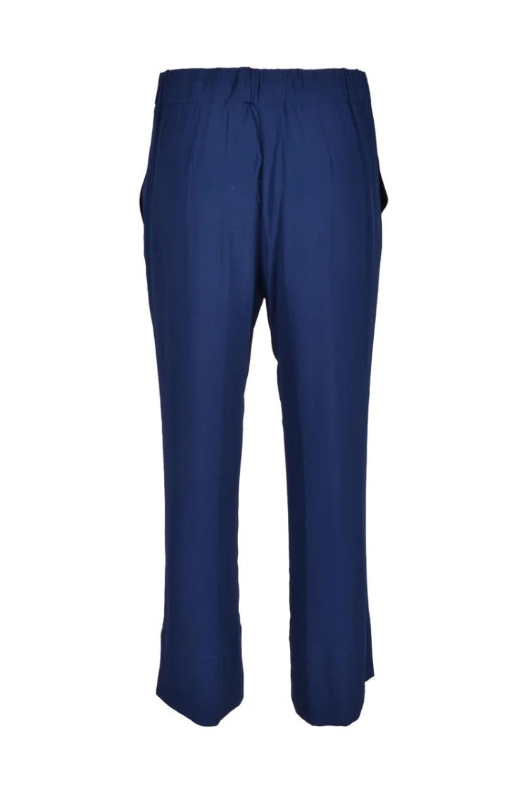 Semi Couture Trousers Silk Acetate Blue
