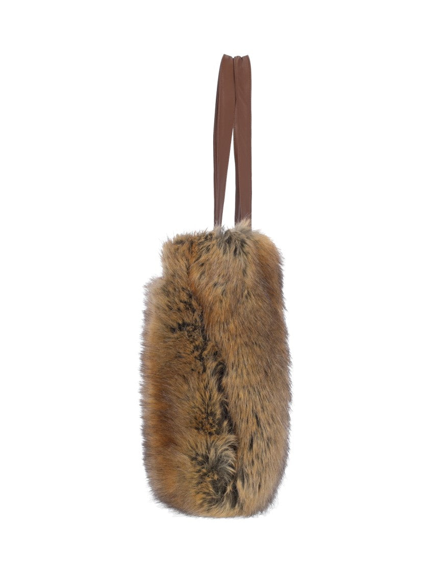 Niccolò Pasqualetti Faux Fur Tote Bag – Brown
