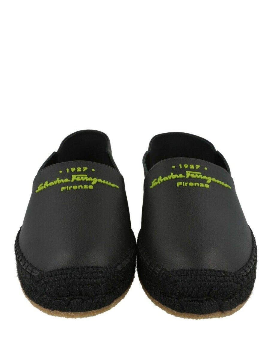 Ferragamo Gus Leather Espadrilles