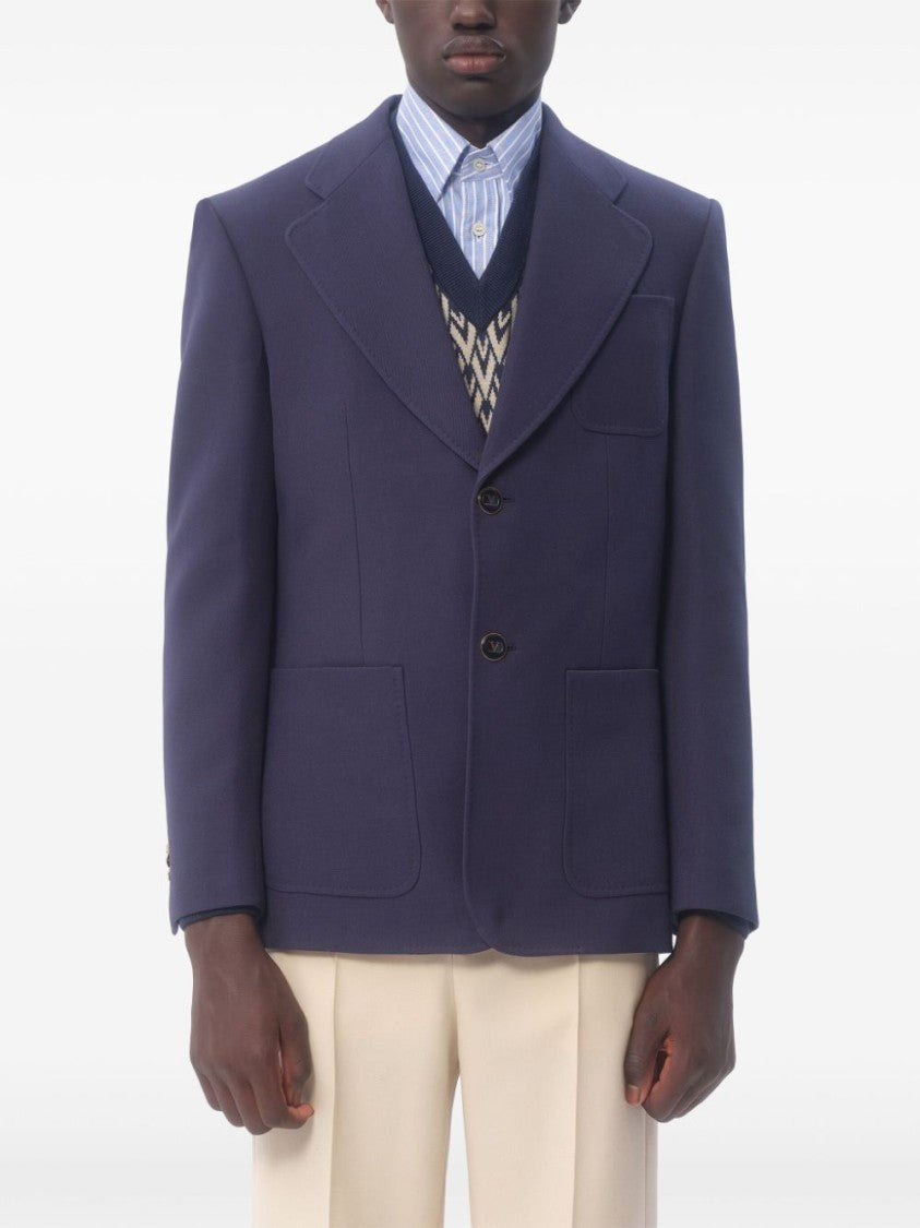 Valentino Single-Breasted Blue Jacket