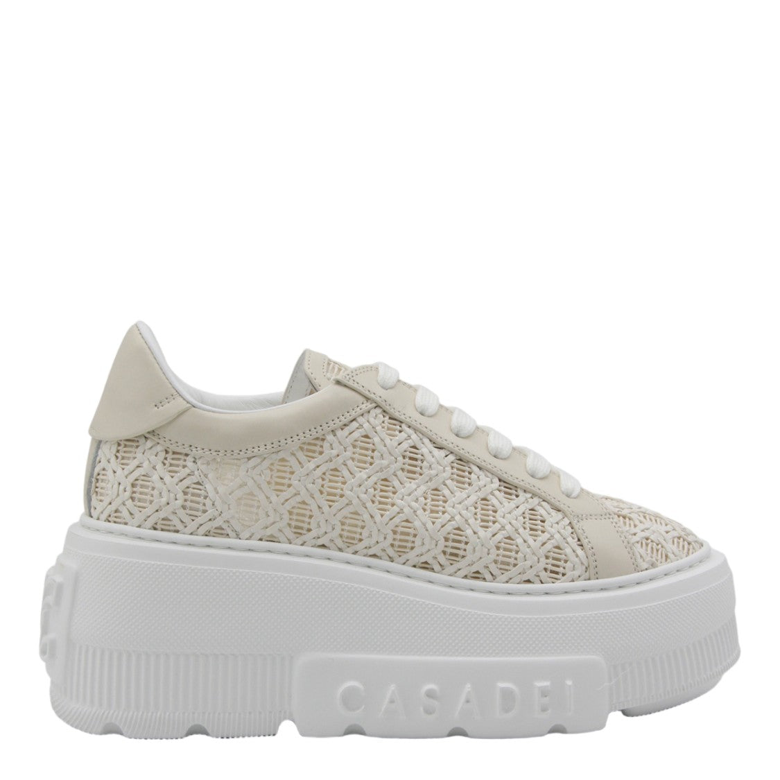 Casadei Chunky Platform Sneakers With Geometric Woven Upper