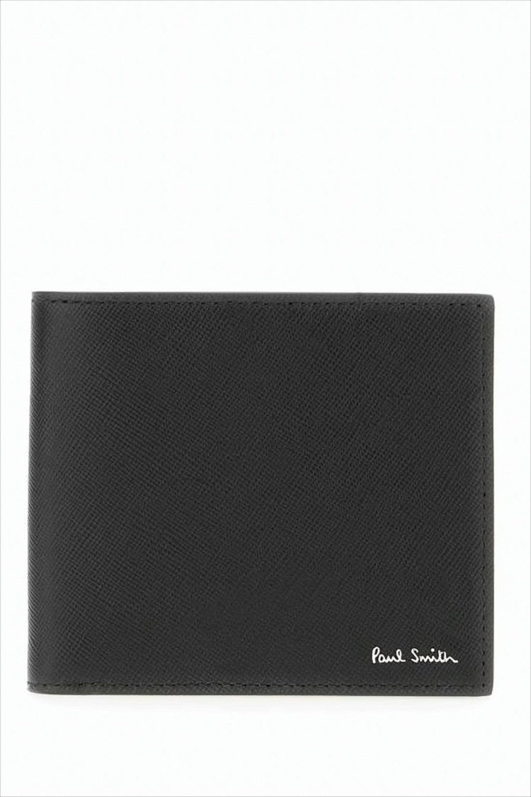 Paul Smith Textured Lambskin Bifold Wallet With Signature Detail