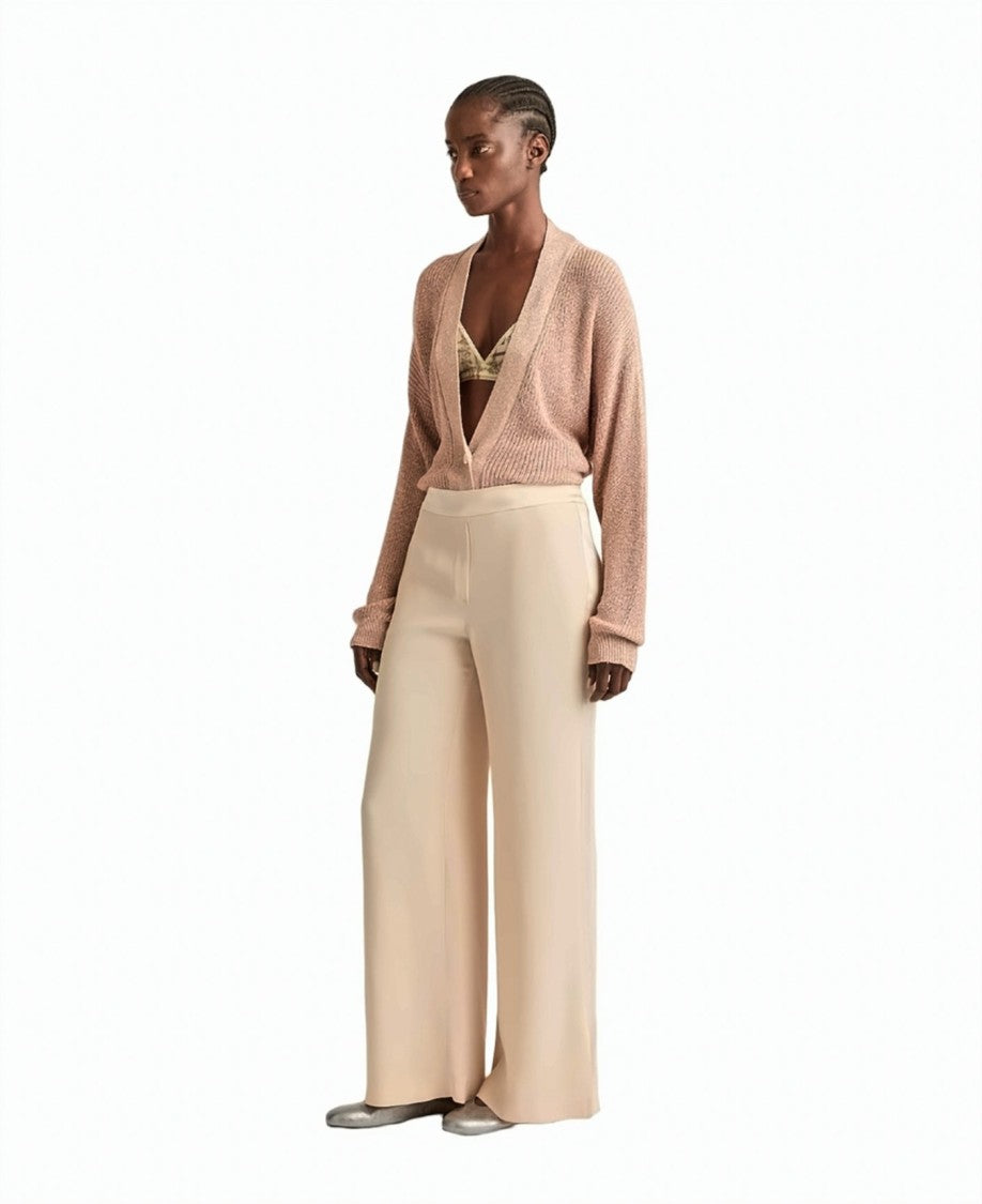 Momonì Envers Satin Tuxedo Stripe Wide-Leg Trousers