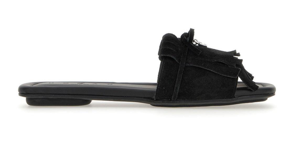 Hogan Fringe-Detail Slip-On Flats With Metallic Charm