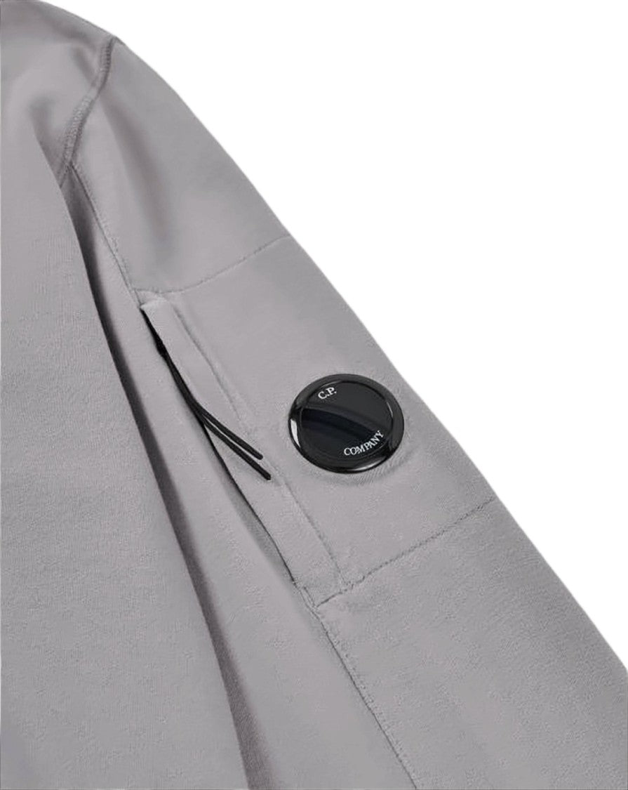 C.P. Company Minimalist Grey Hoodie With Adjustable Drawstrings