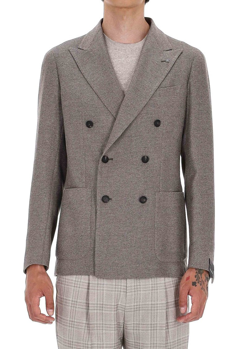 Tagliatore Montecarlo Line Double-Breasted Silk-Wool Jacket
