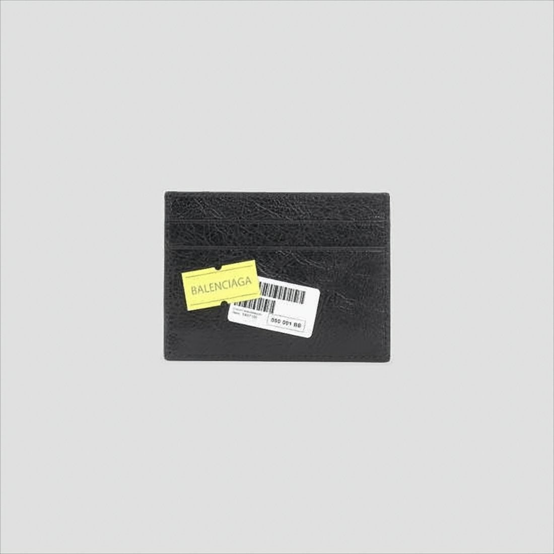 Balenciaga Textured Lambskin Card Wallet With Bold Logo Detailing